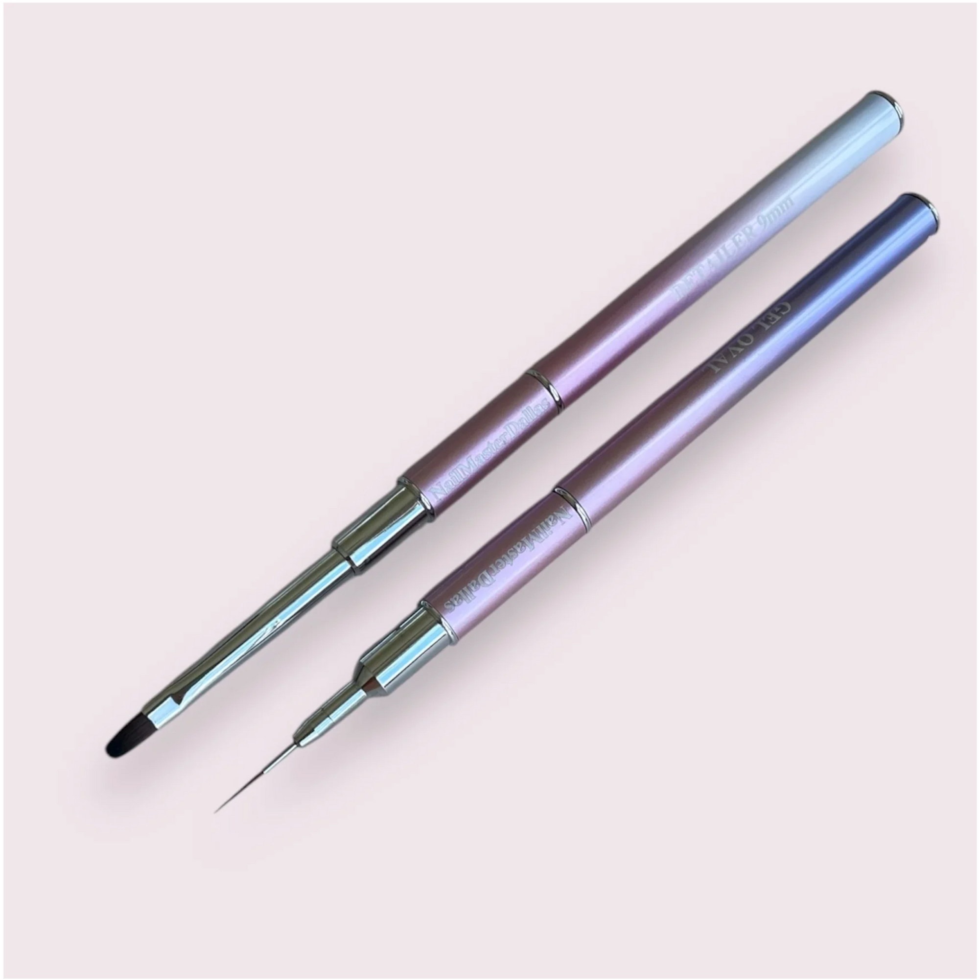NMD Dual Brush - 9mm Detailer & Oval 4 Flat (Purple Ombre Handle)