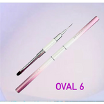 NMD Dual Brush - 11mm Detailer & Oval 6 Flat (Pink + White Ombre Handle)-Brushes-NMD-Gel Essentialz