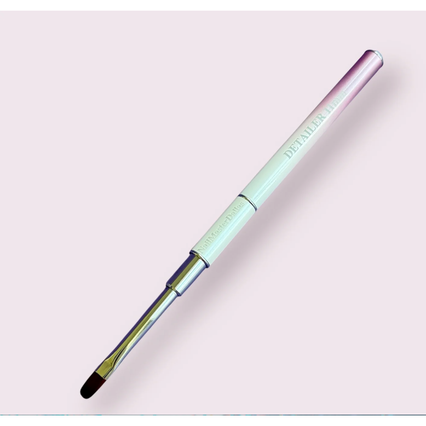 NMD Dual Brush - 11mm Detailer & Oval 6 Flat (Pink + White Ombre Handle)