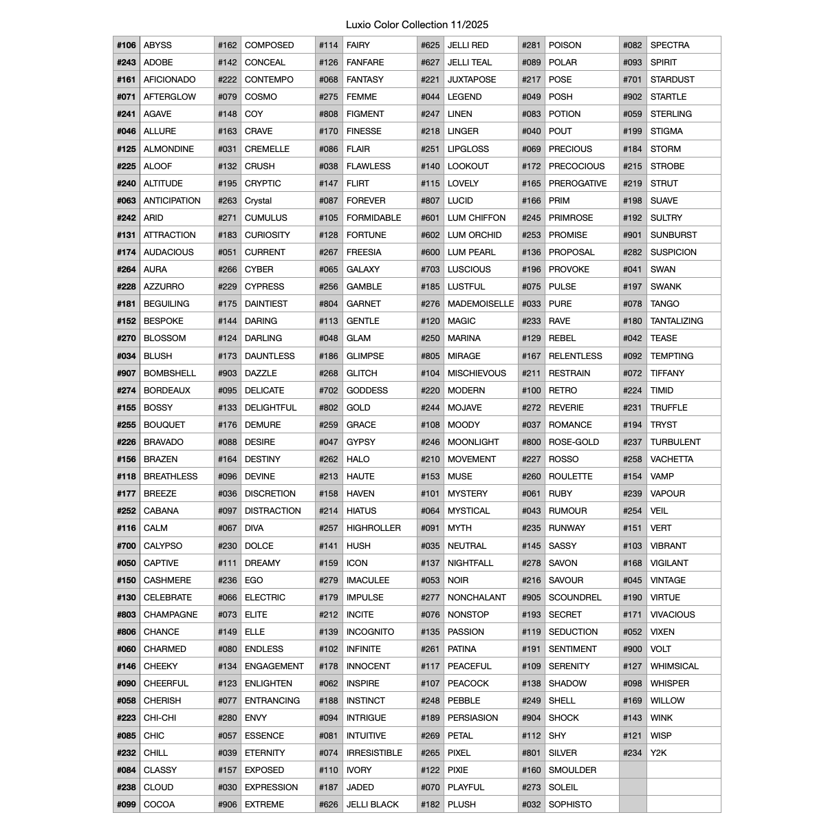 Luxio Full Color Collection with Color Book