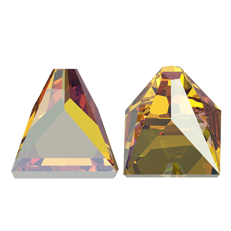 Swarovski Square Spike Flat Back - Crystal Light Topaz Shimmer