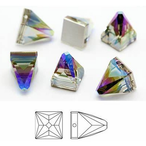 Swarovski Square Spike FlatBack - Black Diamond Shimmer