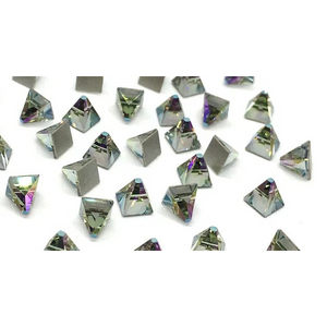 Swarovski Square Spike FlatBack - Black Diamond Shimmer
