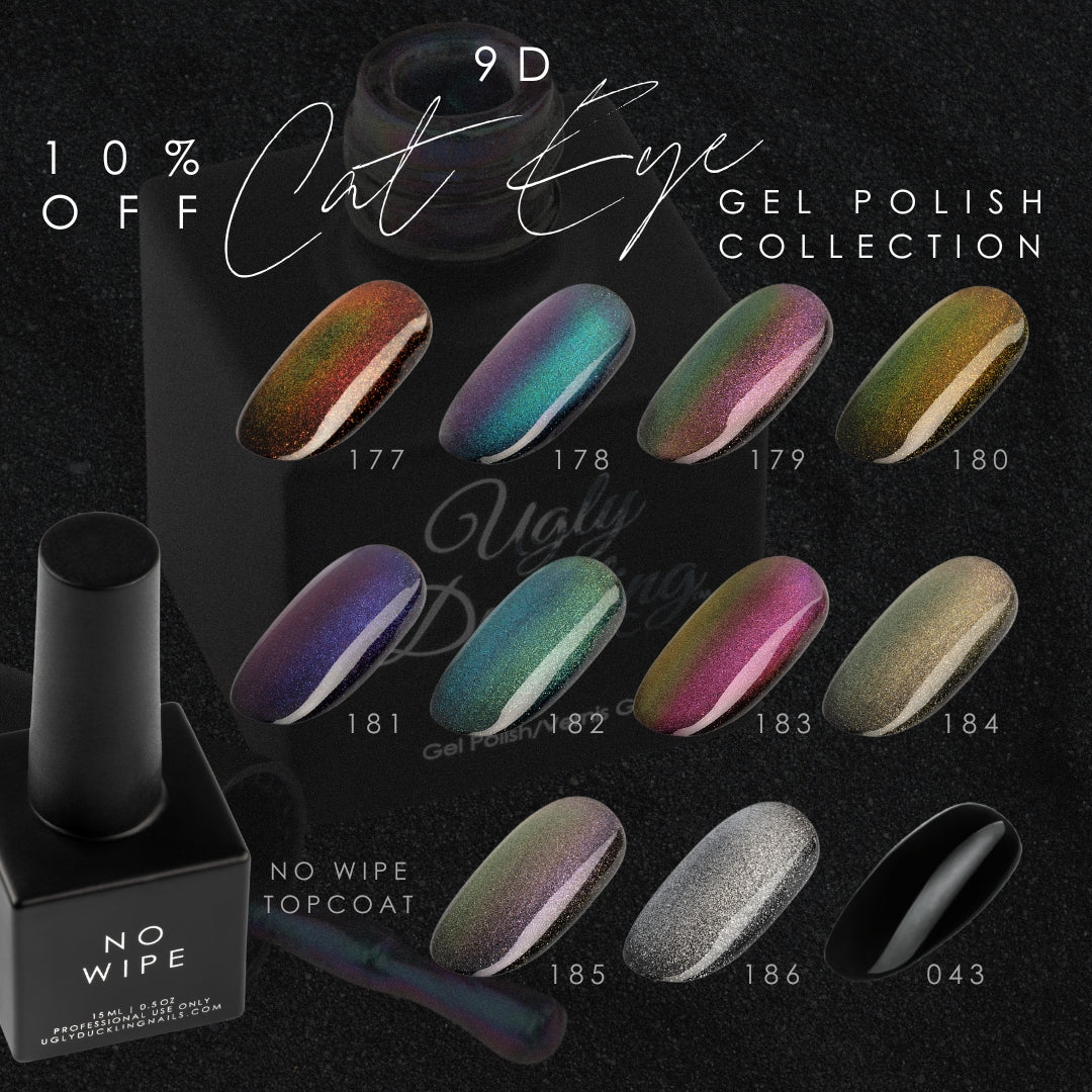 UD Gel Polish - 9D Cat Eye Collection (11 pc + No Wipe Top Coat)