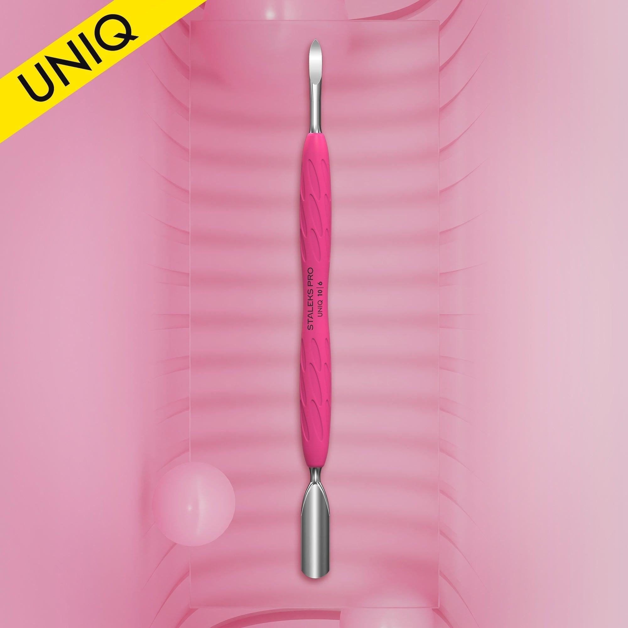 Staleks cuticle pusher, Gummy - UNIQ 10 TYPE 6 (rounded wide pusher and nail cleaner)