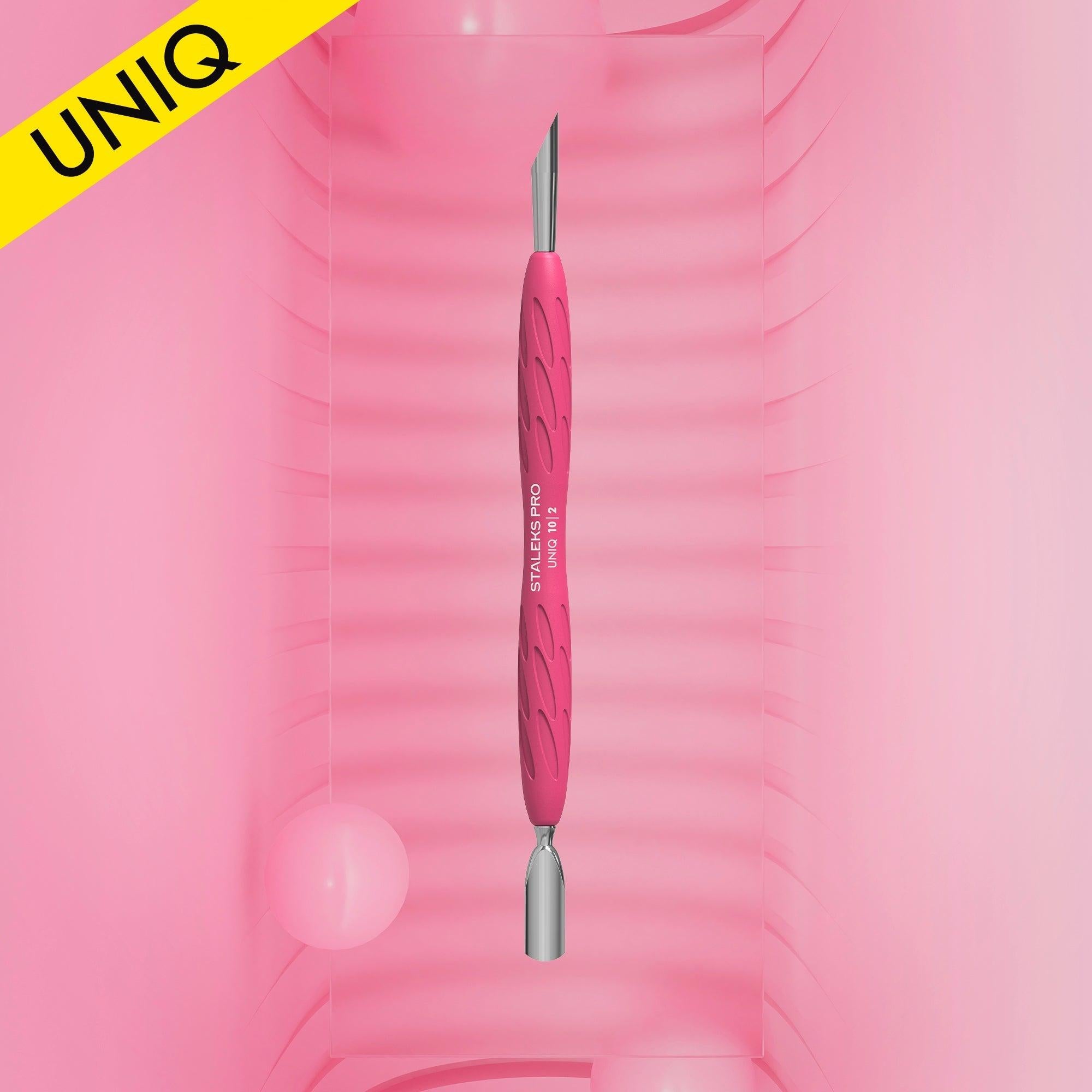 Staleks cuticle pusher, Gummy - UNIQ 10 TYPE 2 (rounded narrow and beveled pusher)