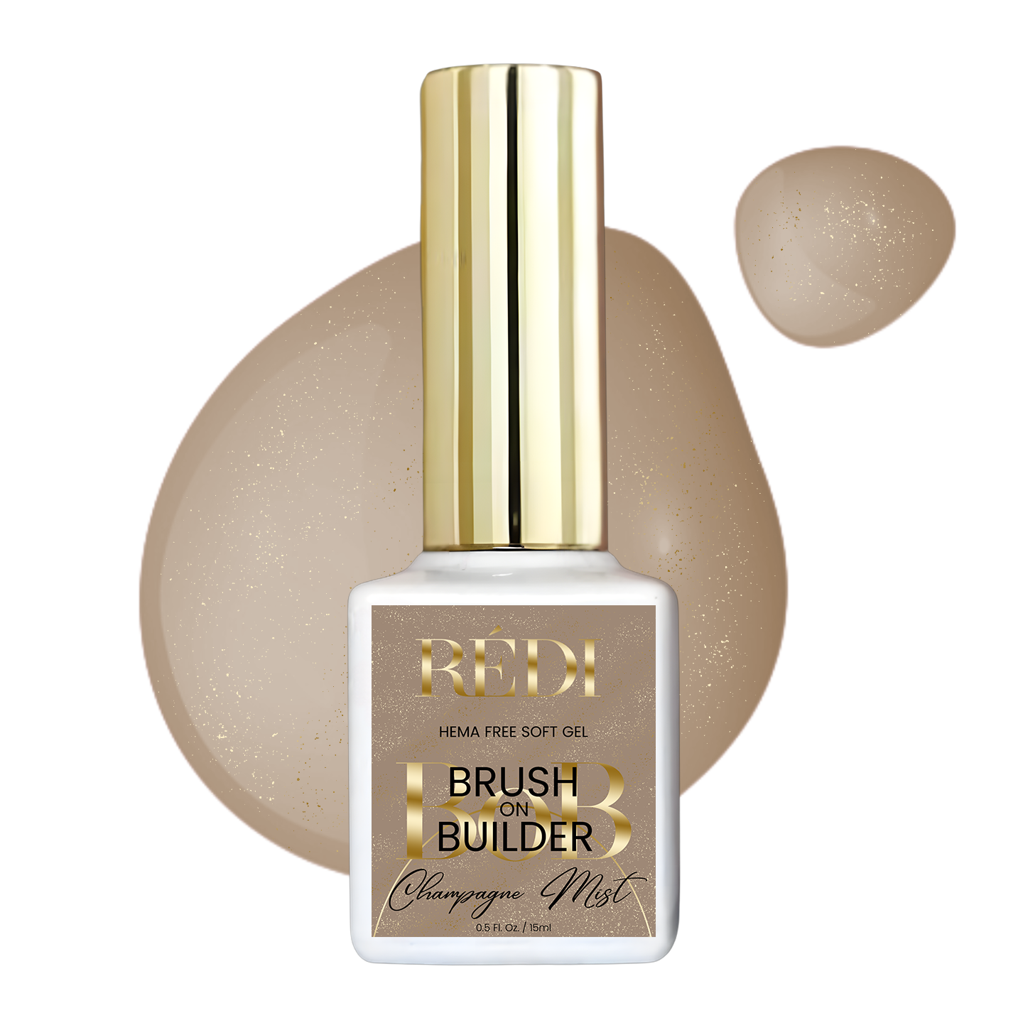 RI-  "Champagne Mist" BoB Gel - gold shimmer - Soft Gel Builder