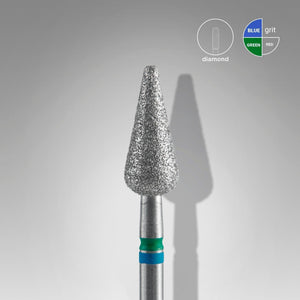 Staleks Diamond Bit - Duo Pointed Pear Blue-Green (M-C) 5 / 12mm (428)-Drill bit-STALEKS PRO-Gel Essentialz
