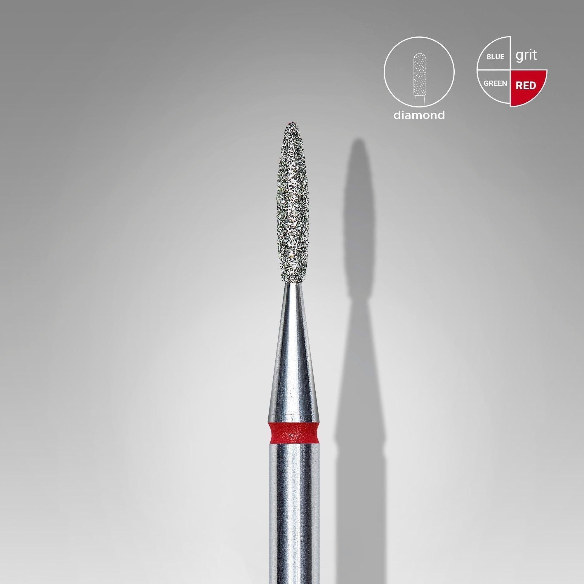 Staleks Diamond Bit - Flame Red (F) 1.6 / 8mm (343)-Drill bit-STALEKS PRO-Gel Essentialz