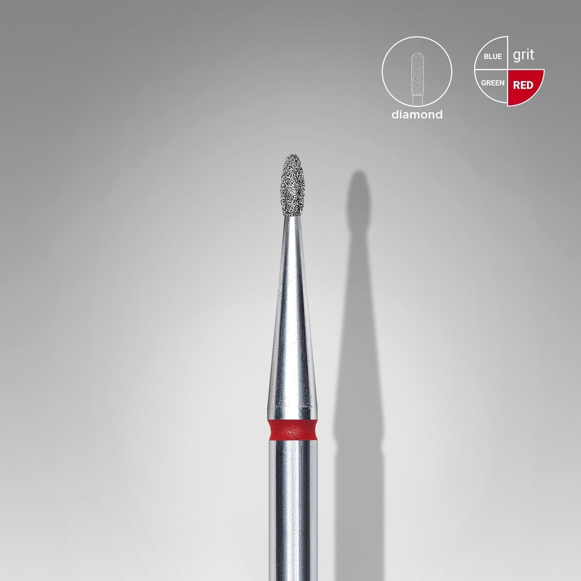 Staleks Diamond Bit - Rounded Bud Red (F) 1.2 / 3mm (406)-Drill bit-STALEKS PRO-Gel Essentialz
