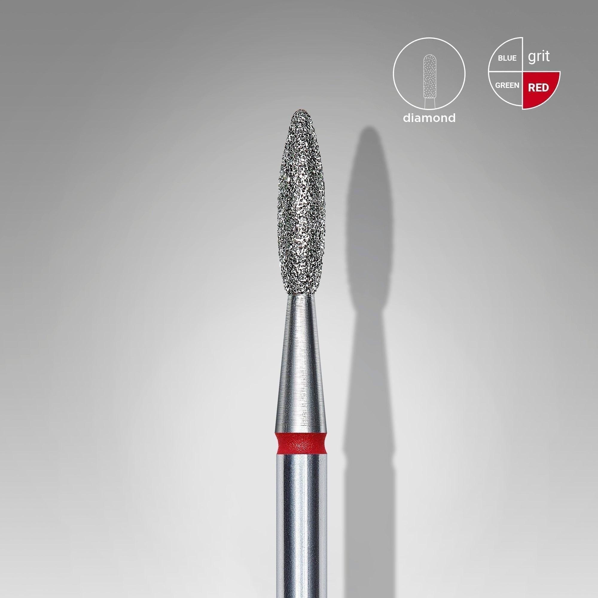 Staleks Diamond Bit - Flame Red (F) 2.1 / 8mm (345)-Drill bit-STALEKS PRO-Gel Essentialz