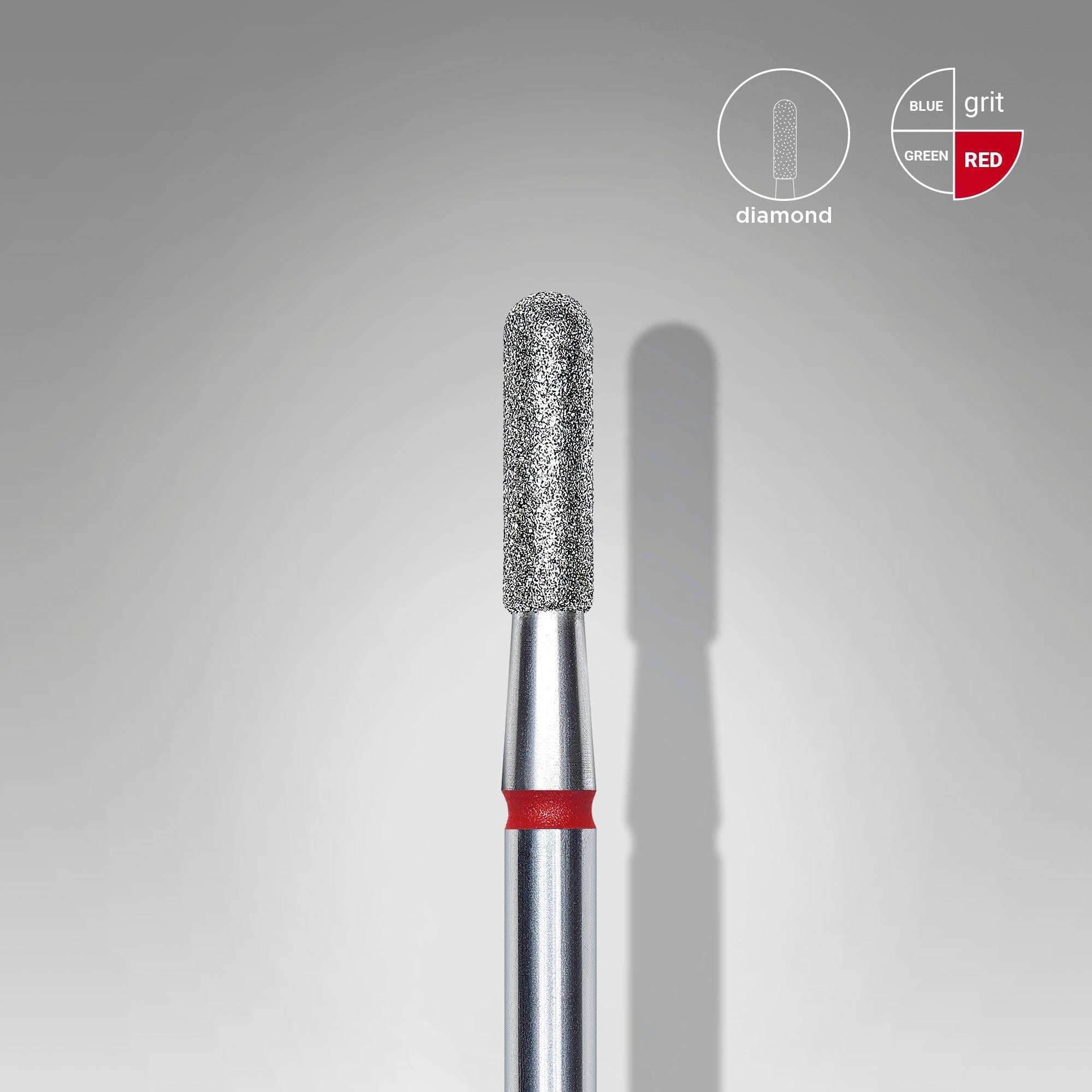 Staleks Diamond Bit - Rounded Cylinder Red (F)  2.3 / 8mm (363)