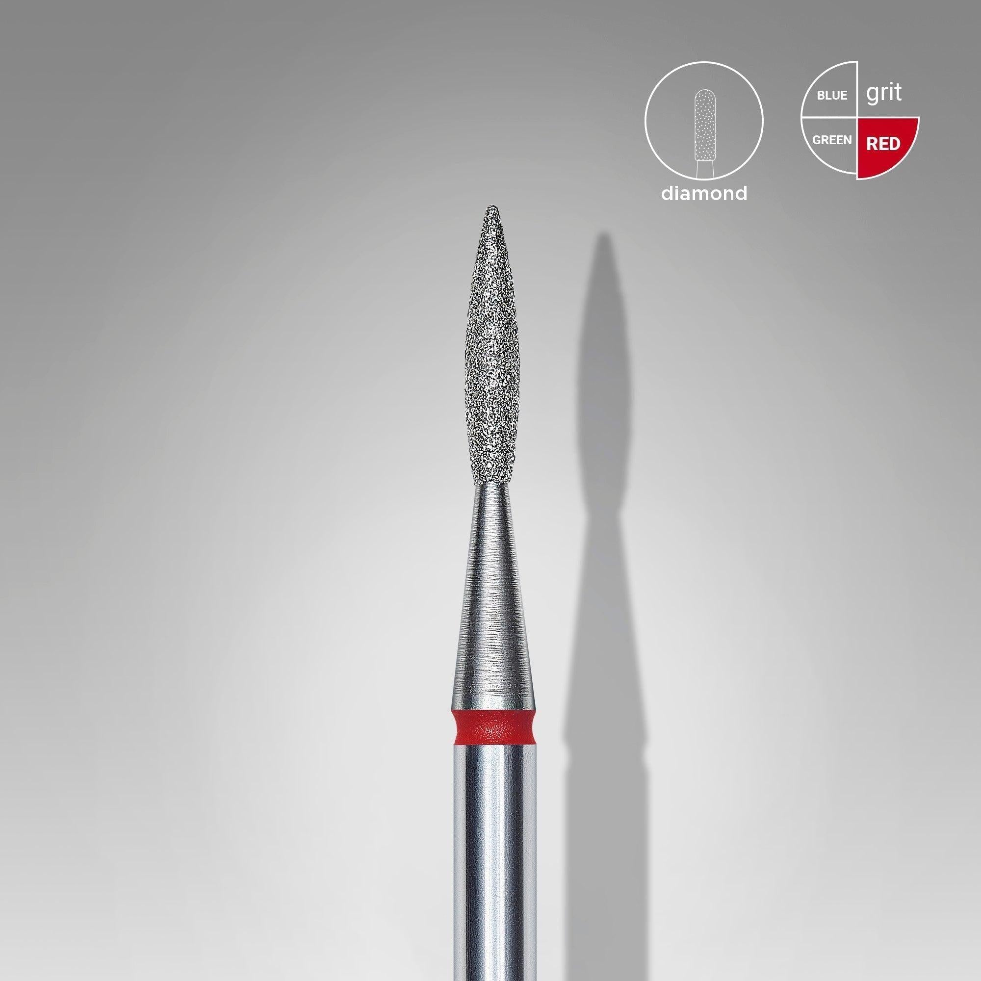 Staleks Diamond Bit - Pointed Flame Red (F) 1.6 / 8mm (348)-Drill bit-STALEKS PRO-Gel Essentialz
