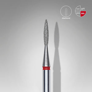 Staleks Diamond Bit - Pointed Flame Red (F) 1.6 / 8mm (348)-Drill bit-STALEKS PRO-Gel Essentialz