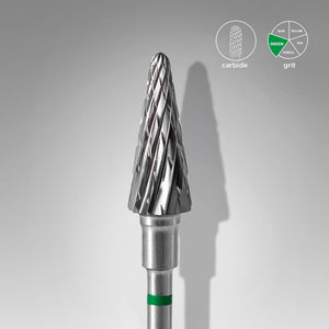 Staleks Carbide Bit - Cone Green (C) 6/14mm (447)-Drill bit-STALEKS PRO-Gel Essentialz