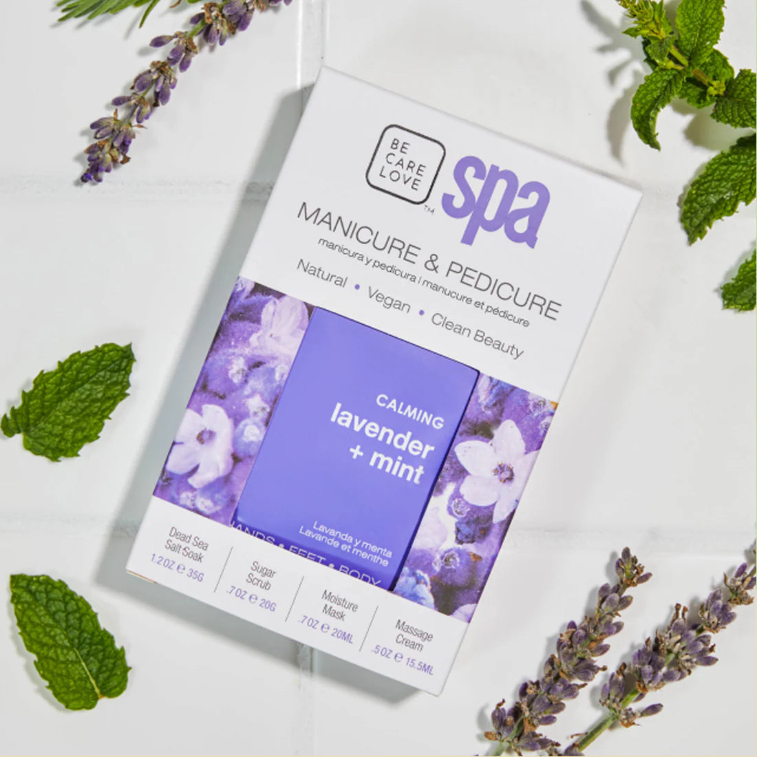 Lavender and Mint Calming Spa Set – 4-in-1 Kit (SINGLE-USE)