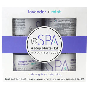 Lavender and Mint Calming Spa Set – 4-Step Starter Kit (16oz jars)-BCL Spa-Gel Essentialz