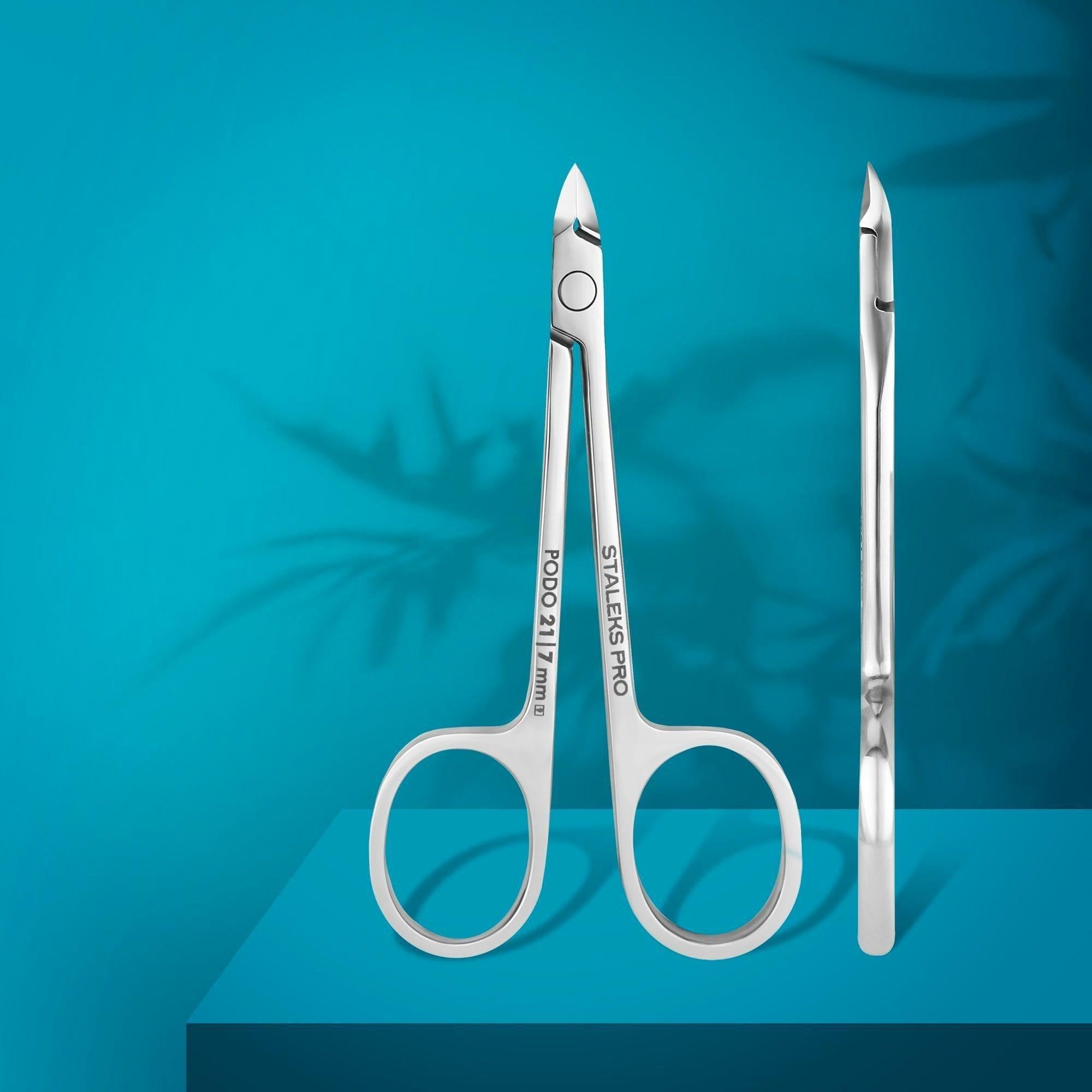 Podology Scissor Nippers -PODO 21 (for cuticle and callus)-Podo-STALEKS PRO-7 mm-Gel Essentialz