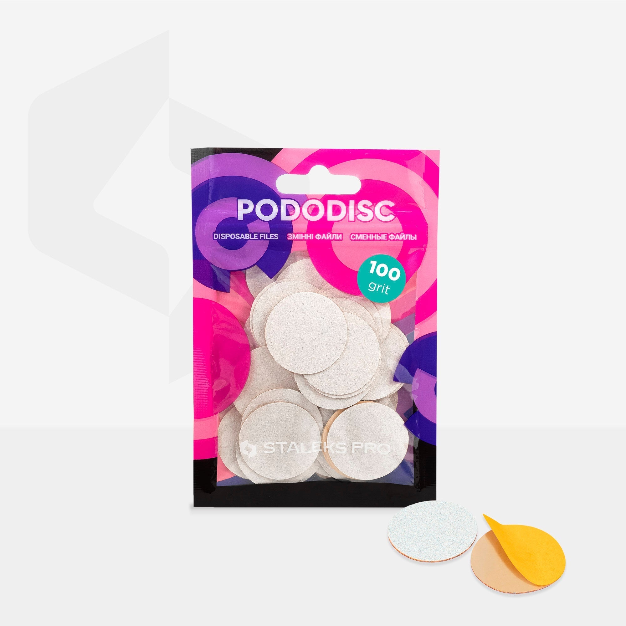 PODODISC disposable file pads - LARGE, Thin (50 pcs)-Abrasives-STALEKS PRO-100 grit-Gel Essentialz
