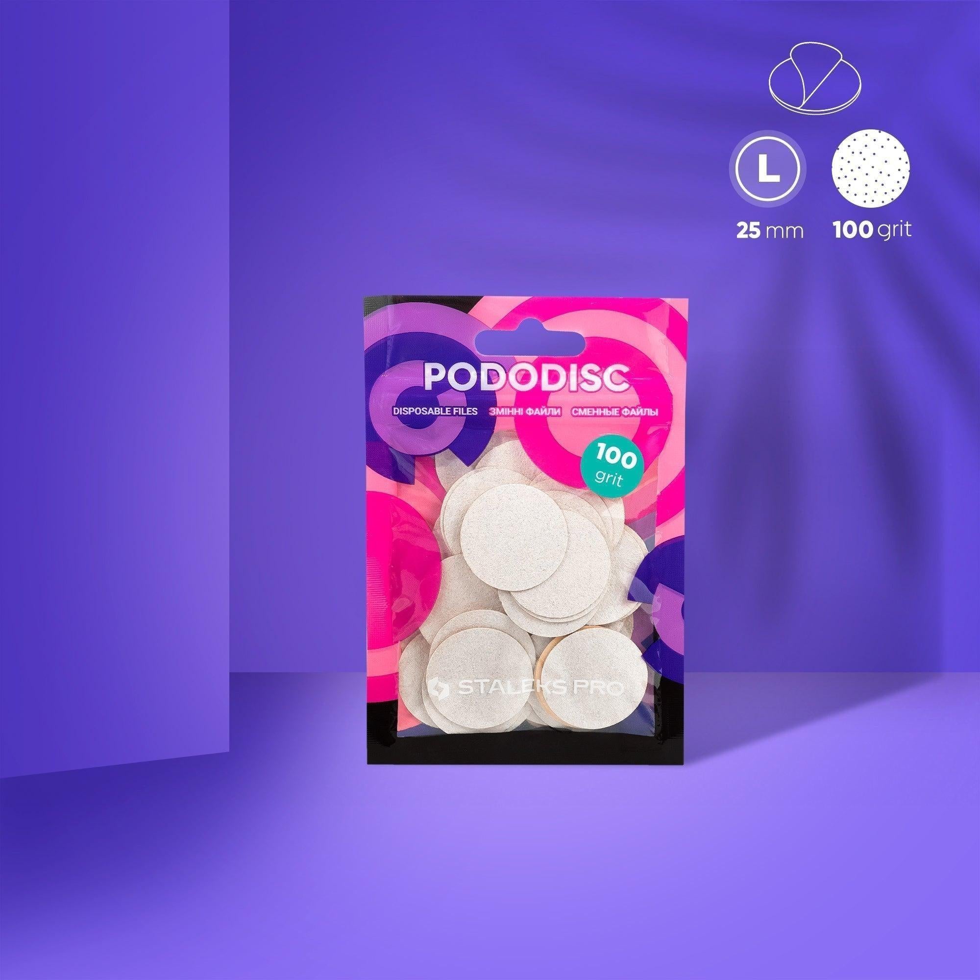PODODISC disposable file pads - LARGE, Thin (50 pcs)-Abrasives-STALEKS PRO-100 grit-Gel Essentialz
