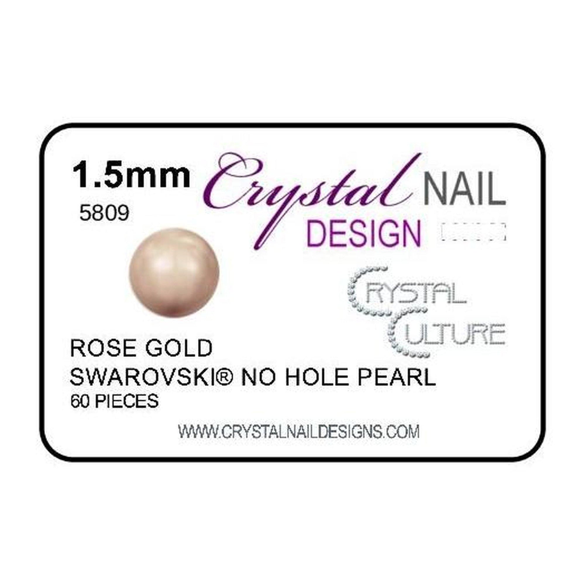 Gel Essentialz 1.5mm Swarovski No Hole Pearl - Rose Gold.