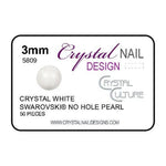3mm Swarovski No Hole Pearl - White-Gel Essentialz