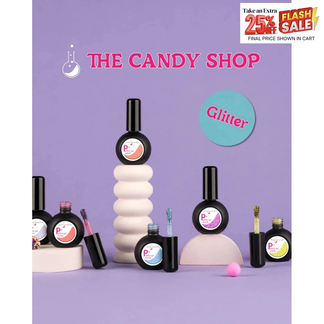 The Candy Shop, P+ GLITTER POLISH PACK, 15 ml