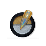 HD Duo Compact Chrome Powder - Holo Gold & Silver - Gel Essentialz