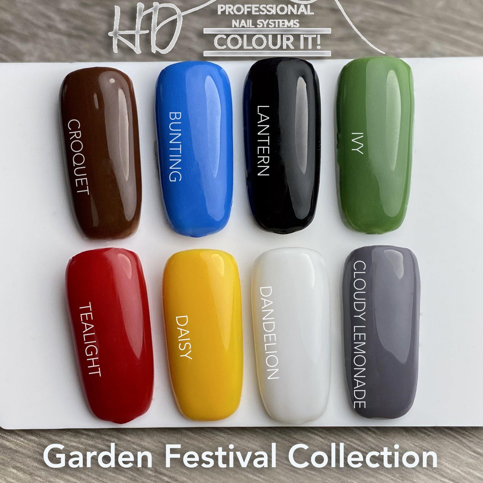 HD Colour It! Garden Festival Collection (all 8 colors 15ml) - Gel Essentialz