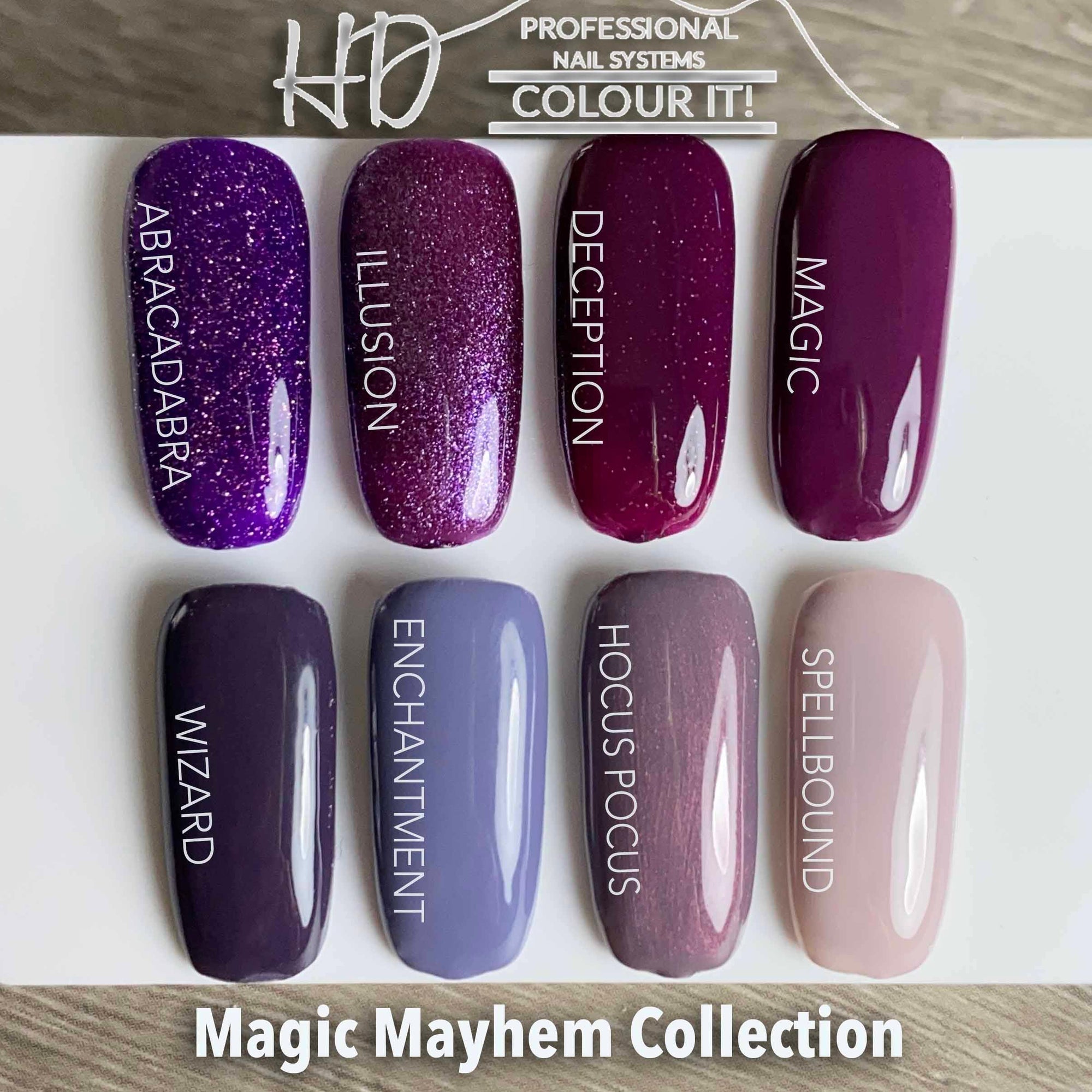 HD Colour It! Magical Mayhem Collection (all 8 colors 15ml) - Gel Essentialz