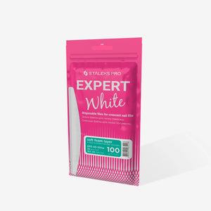 STALEKS PRO EXPERT 40 (White Soft) Base REFILL PADS for CRESCENT FILE, 30pc