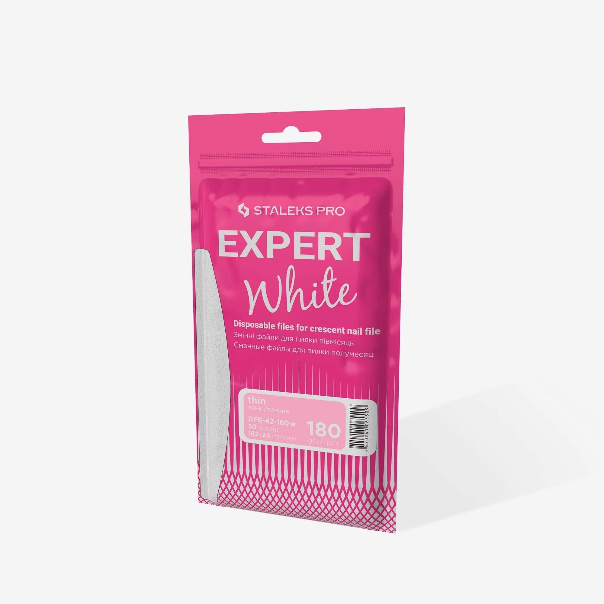 STALEKS PRO EXPERT 42 (White Thin) REFILL PADS for CRESCENT FILE, 50pc