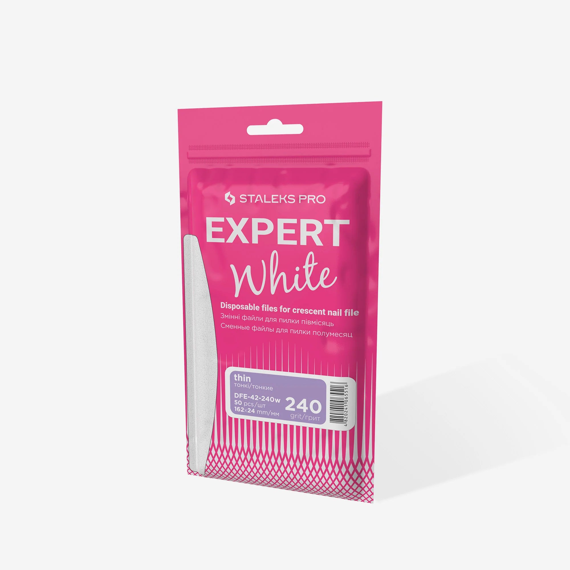 STALEKS PRO EXPERT 42 (White Thin) REFILL PADS for CRESCENT FILE, 50pc
