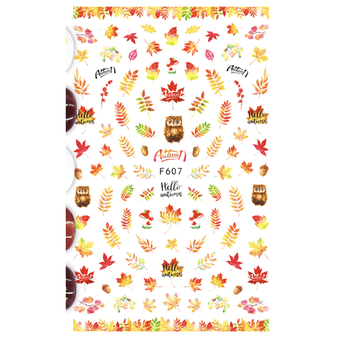 Pasties Decals Autumn 607 (Owls and Leaves)