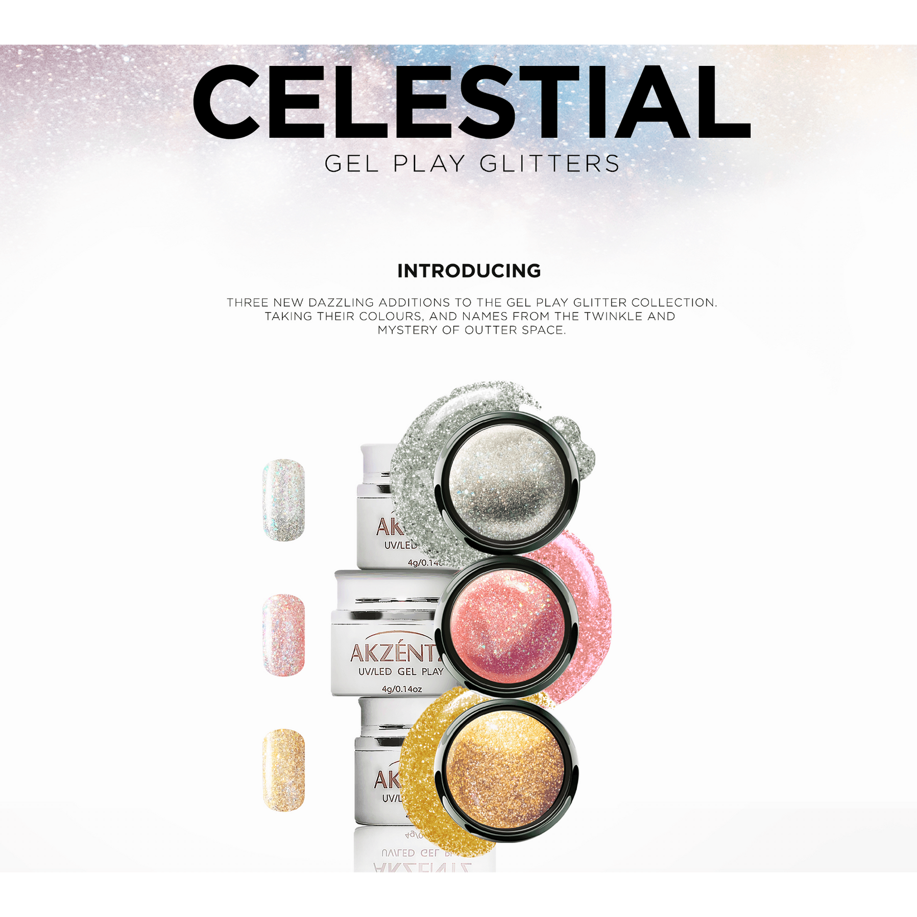 Gel Play - Glitter Celestial Collection FULL SIZE *NEW* - Gel Essentialz