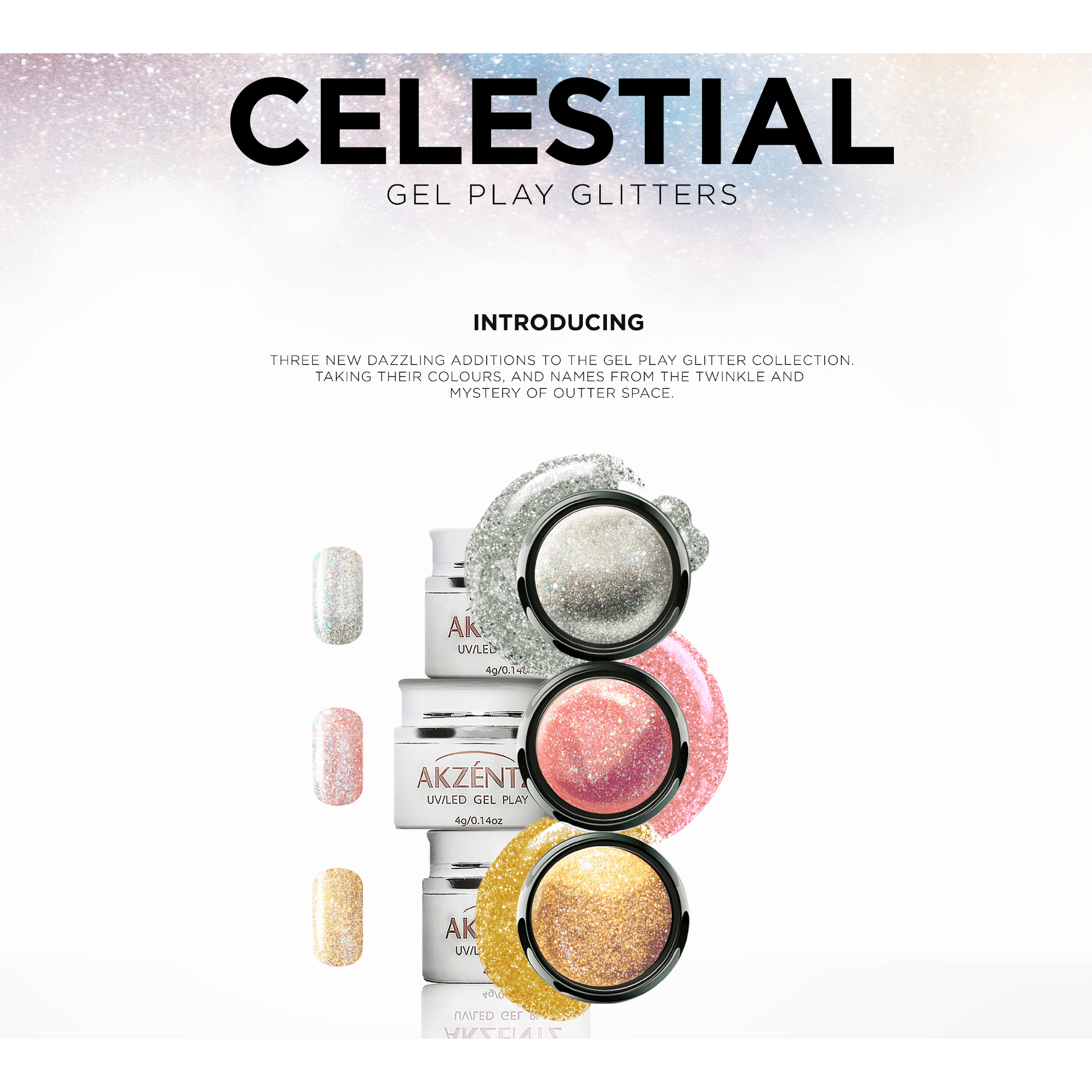 Gel Play - Glitter Celestial Collection FULL SIZE *NEW* - Gel Essentialz
