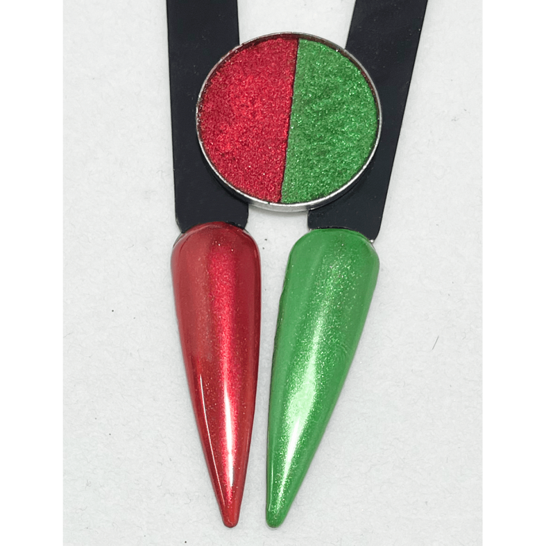 Red/Green Duo Pressed Chrome Powder - Gel Essentialz