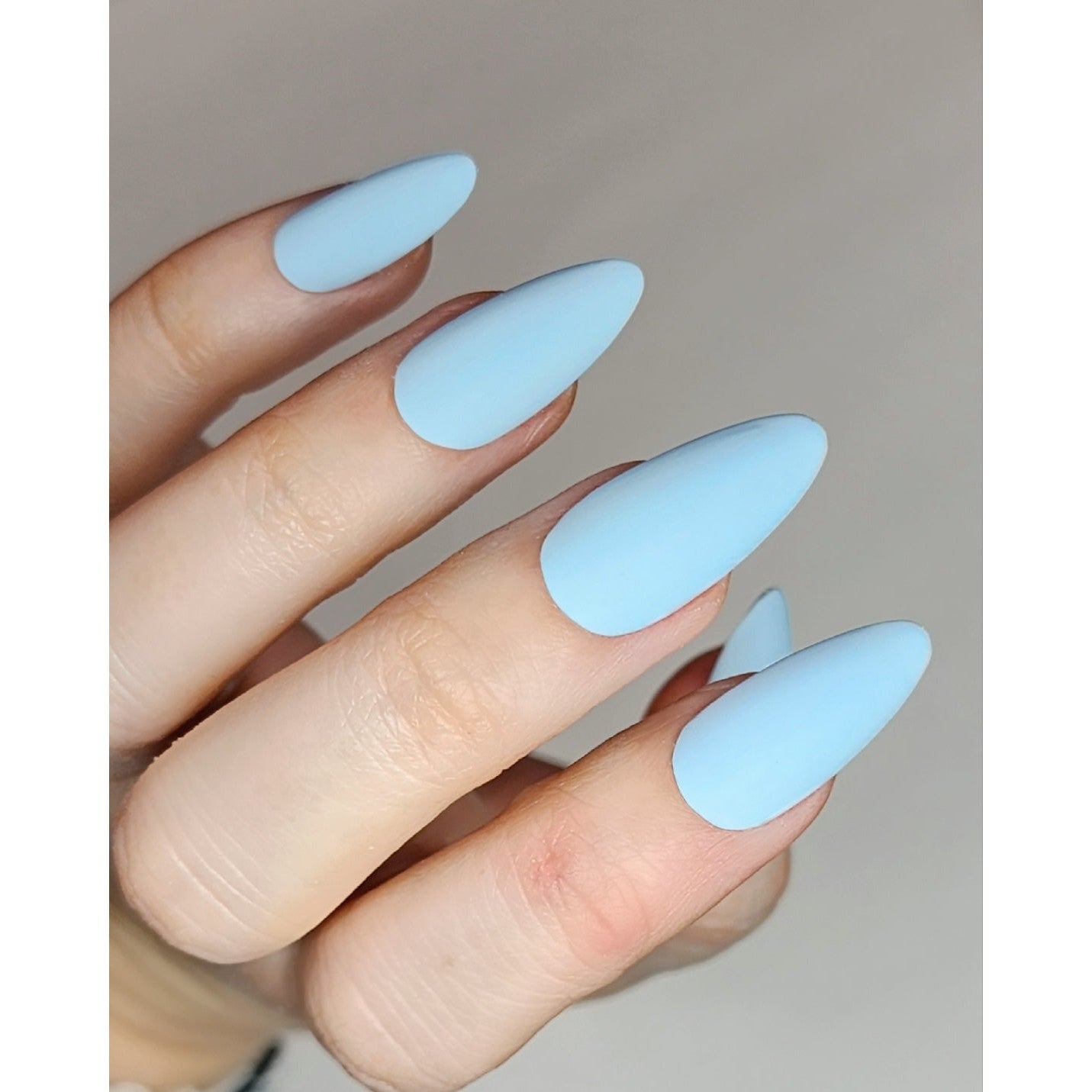 Amazon.com: Pure Light Blue Matte Fake Nails Medium Flat 24pcs Frosted  Acrylic Pre-designed Nail Tips Easy DIY Finger Faux Ongles Z766 : Beauty &  Personal Care
