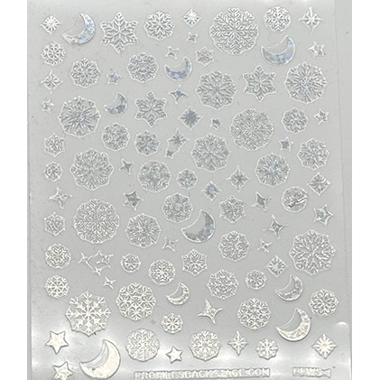 Pasties Decals Silver Snowflakes - Gel Essentialz